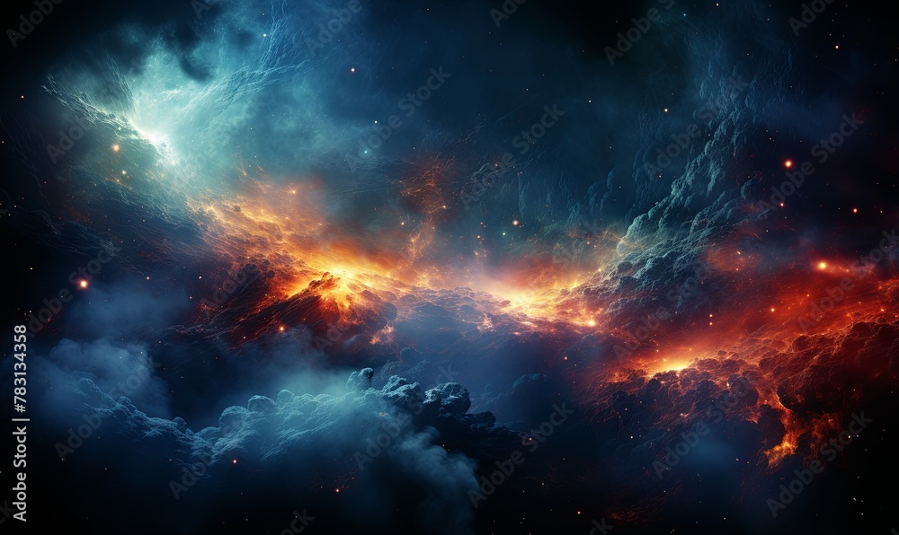 Colorful Space Filled With Clouds and Stars Colorful Space Filled With Clouds and Stars