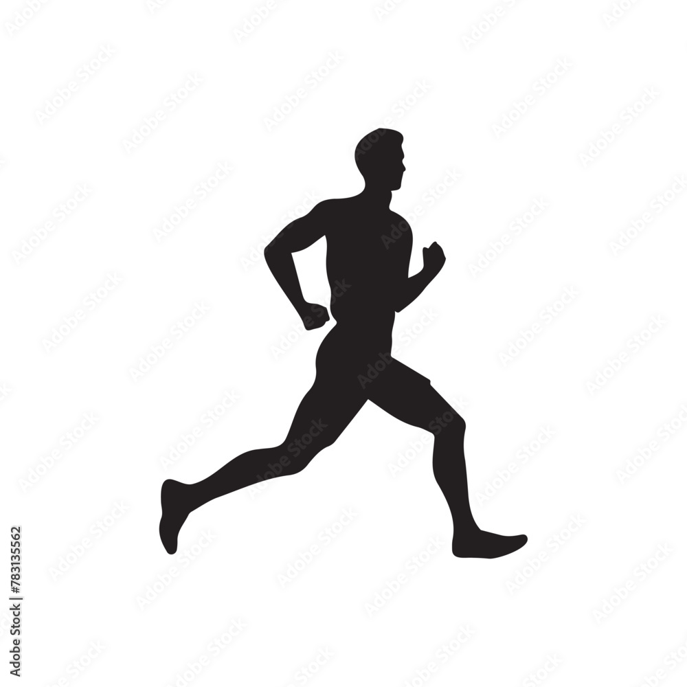 Running Men black icon run sport vector design.