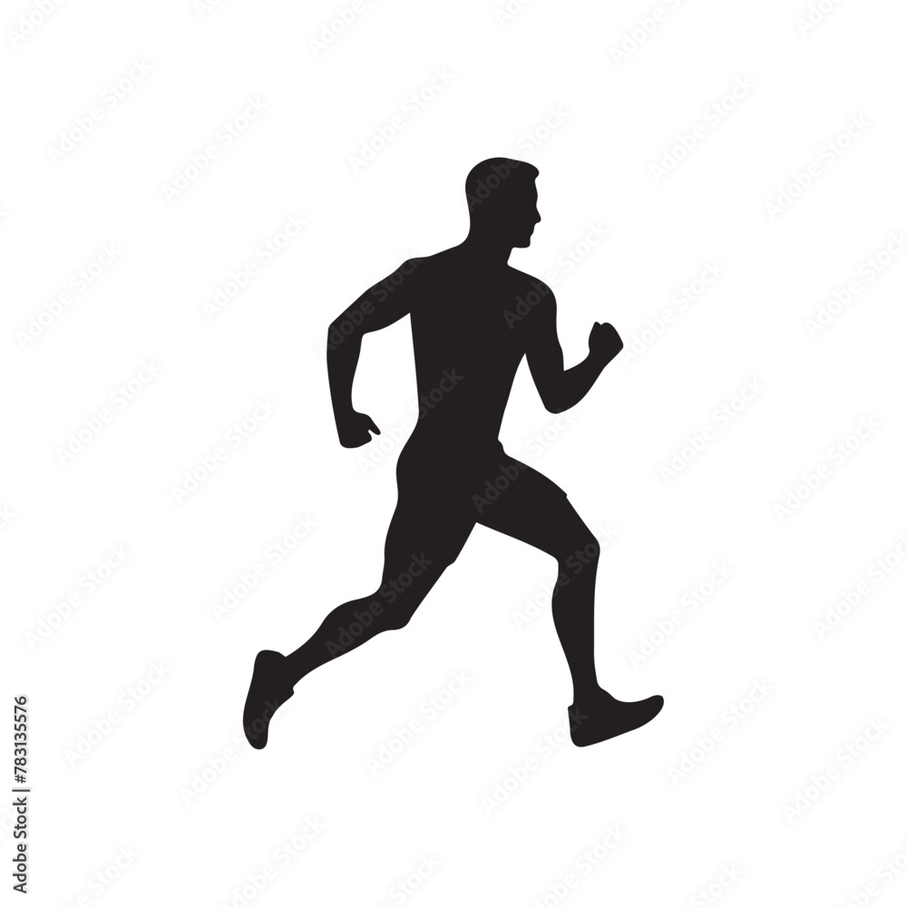 Running Men black icon run sport vector design.