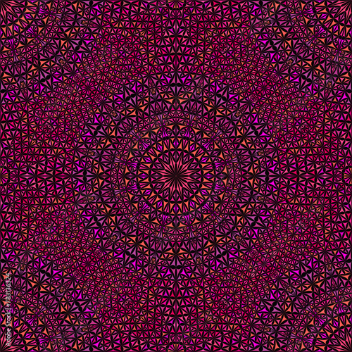 Seamless bohemian curved triangle mandala pattern design - kaleidoscope abstract mosaic vector background