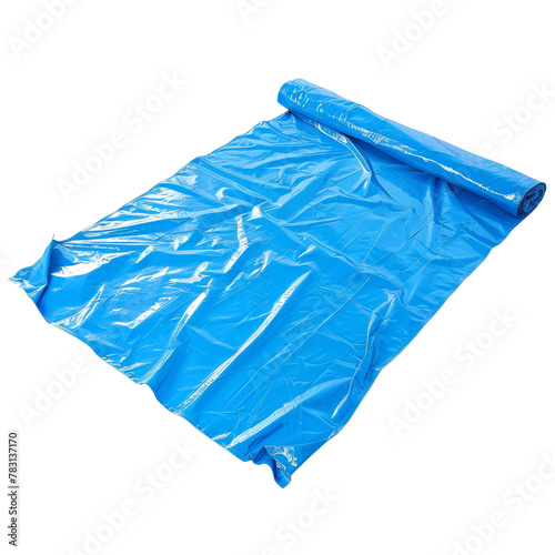 Bright Blue Swimming Pool Cover Folded, Showcasing Simple Design and Pool Maintenance Accessory.