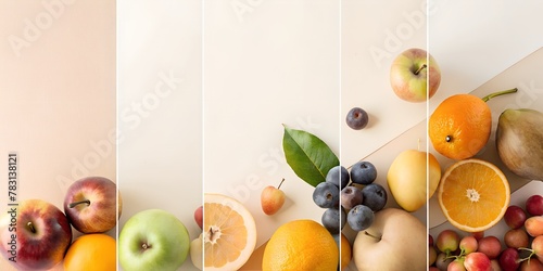 generated, abstraction, beige, beige background, fruit, berries, food, plants, fruit lying on the edge, beautiful background, style, minimalism © Anelya