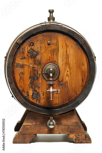 Traditional Wooden Beer Barrel - Isolated on White Transparent Background, PNG 