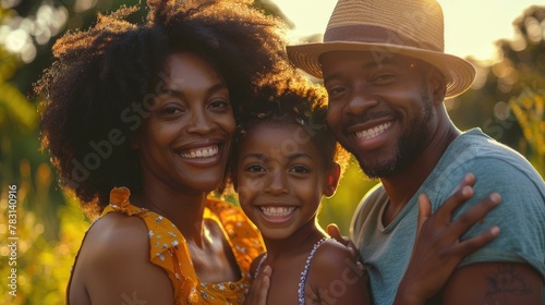 Radiant Family Embraced in Nature s Warm Glow Celebrating Cherished Moments of Love and Connection photo