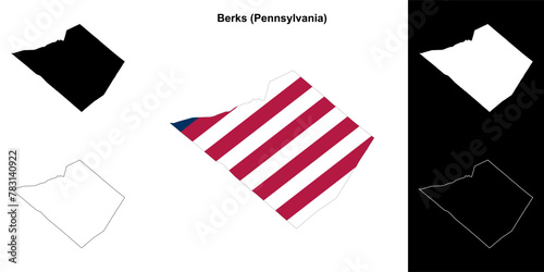 Berks County (Pennsylvania) outline map set