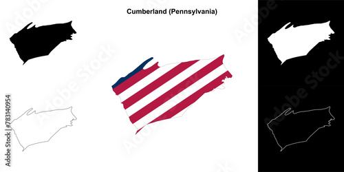 Cumberland County (Pennsylvania) outline map set