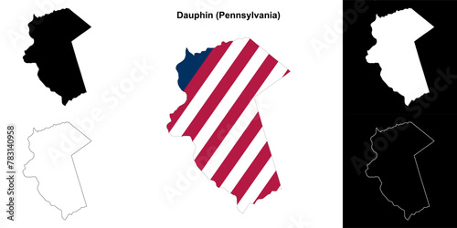 Dauphin County (Pennsylvania) outline map set