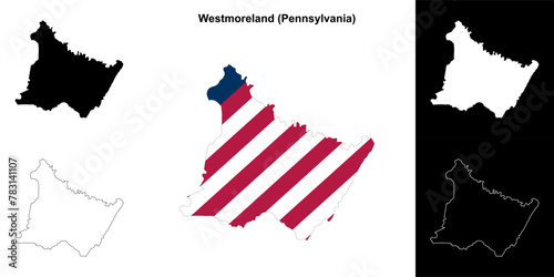 Westmoreland County (Pennsylvania) outline map set