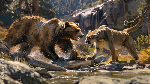 bären vs tiger in nature photo