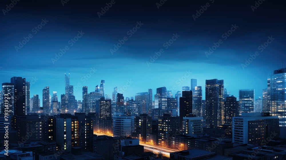 cityscape background elements blue