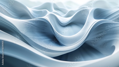 Craft a futuristic 3D artwork with fluid curves