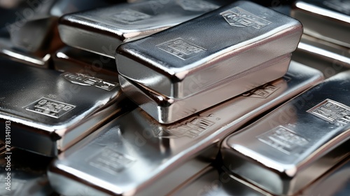stack silver bullion photo