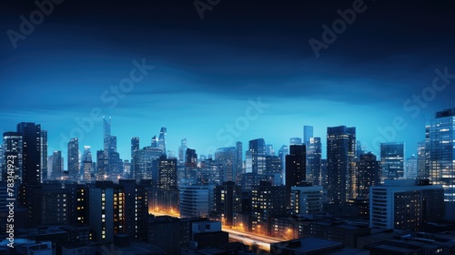 cityscape background elements blue