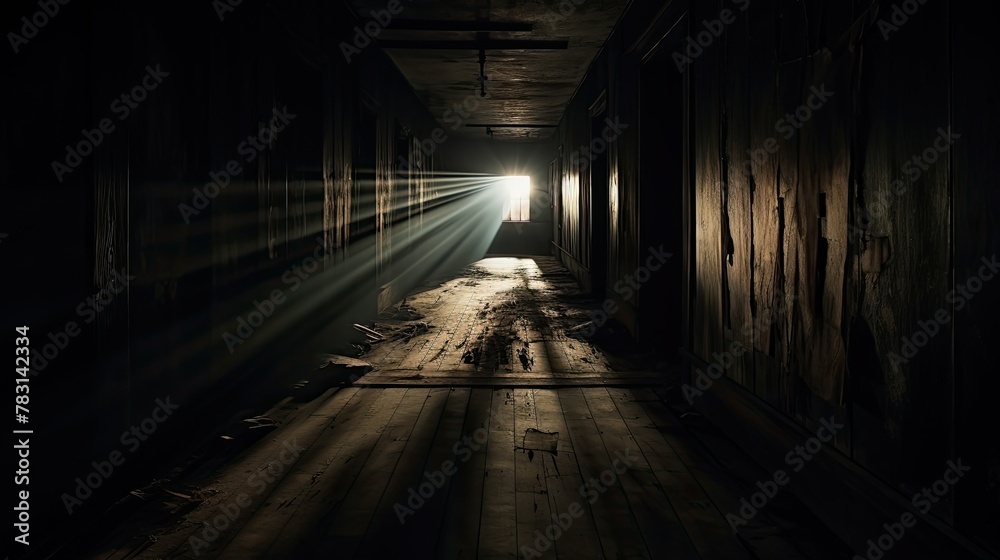 mysterious dark corridor