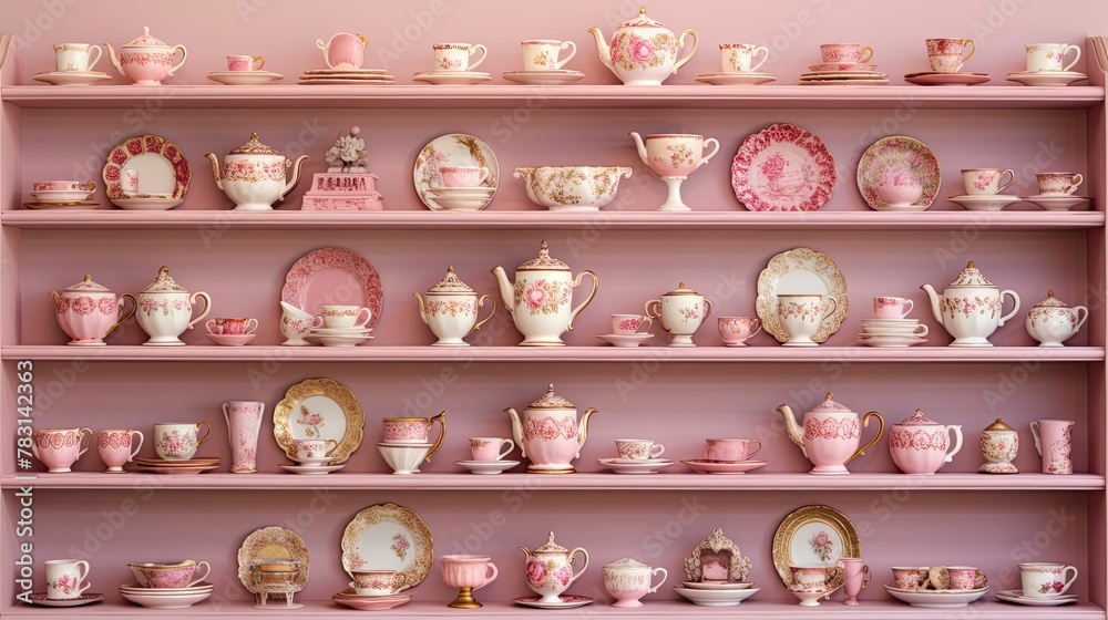 vintage pink shelf