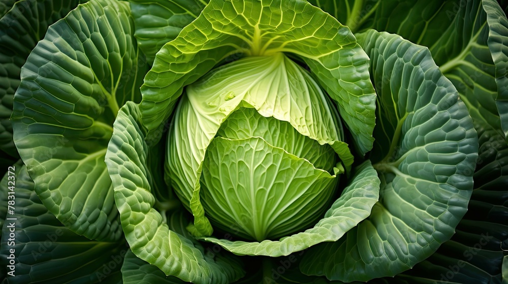 leaves view cabbage vegetable - obrazy, fototapety, plakaty 