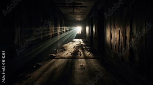 mysterious dark corridor