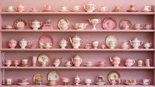 vintage pink shelf © vectorwin