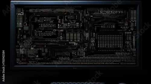 code computer screen dark