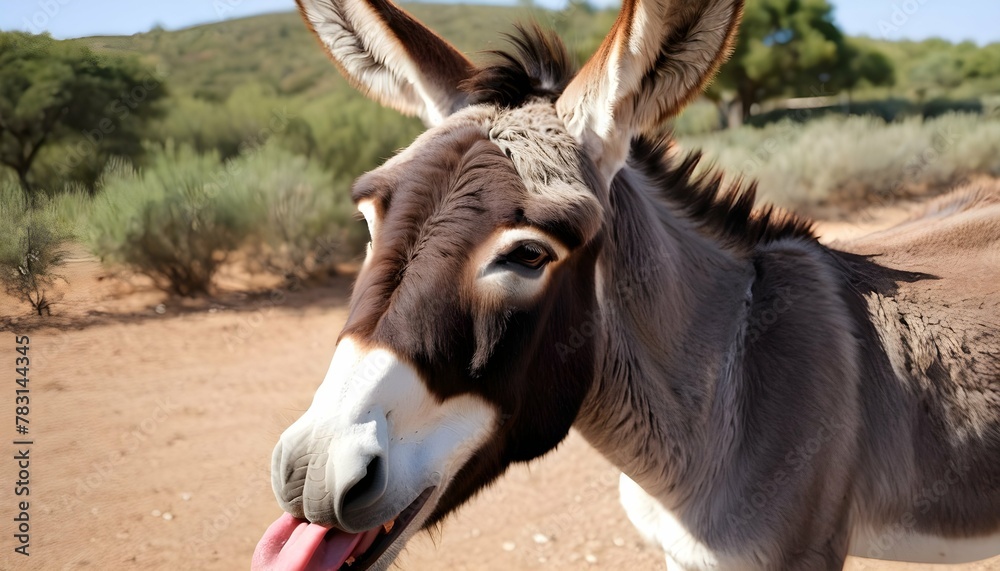 A-Donkey-With-Its-Tongue-Sticking-Out-Tasting-The- 3