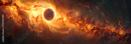 Deep Space Solar Eclipse, Cosmic explosion in galaxy and formation of black hole singularity 