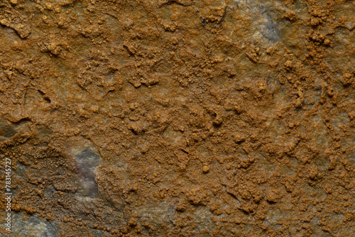 A close up shot of an rustic orange rock.