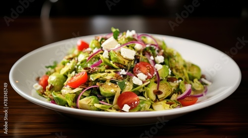 arranged brussel sprouts salad