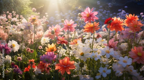 vibrant flowers sun © vectorwin