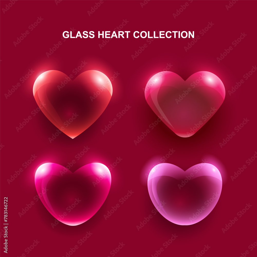 glass heart collection
