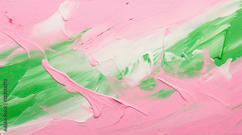 Fototapeta premium brushstrokes pink and green abstract