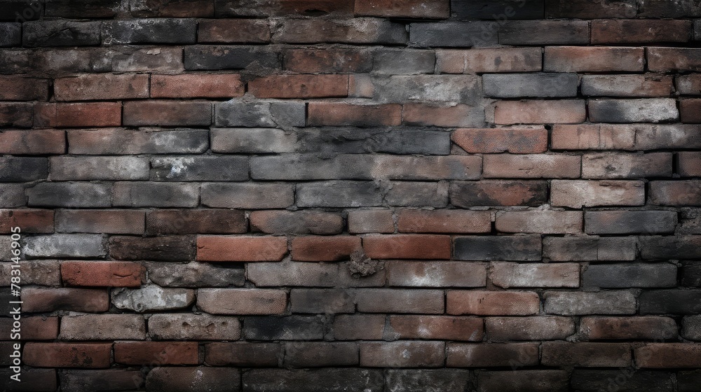 worn dark brick wall background