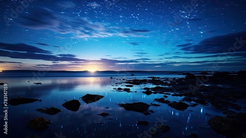 beach stars at dusk
