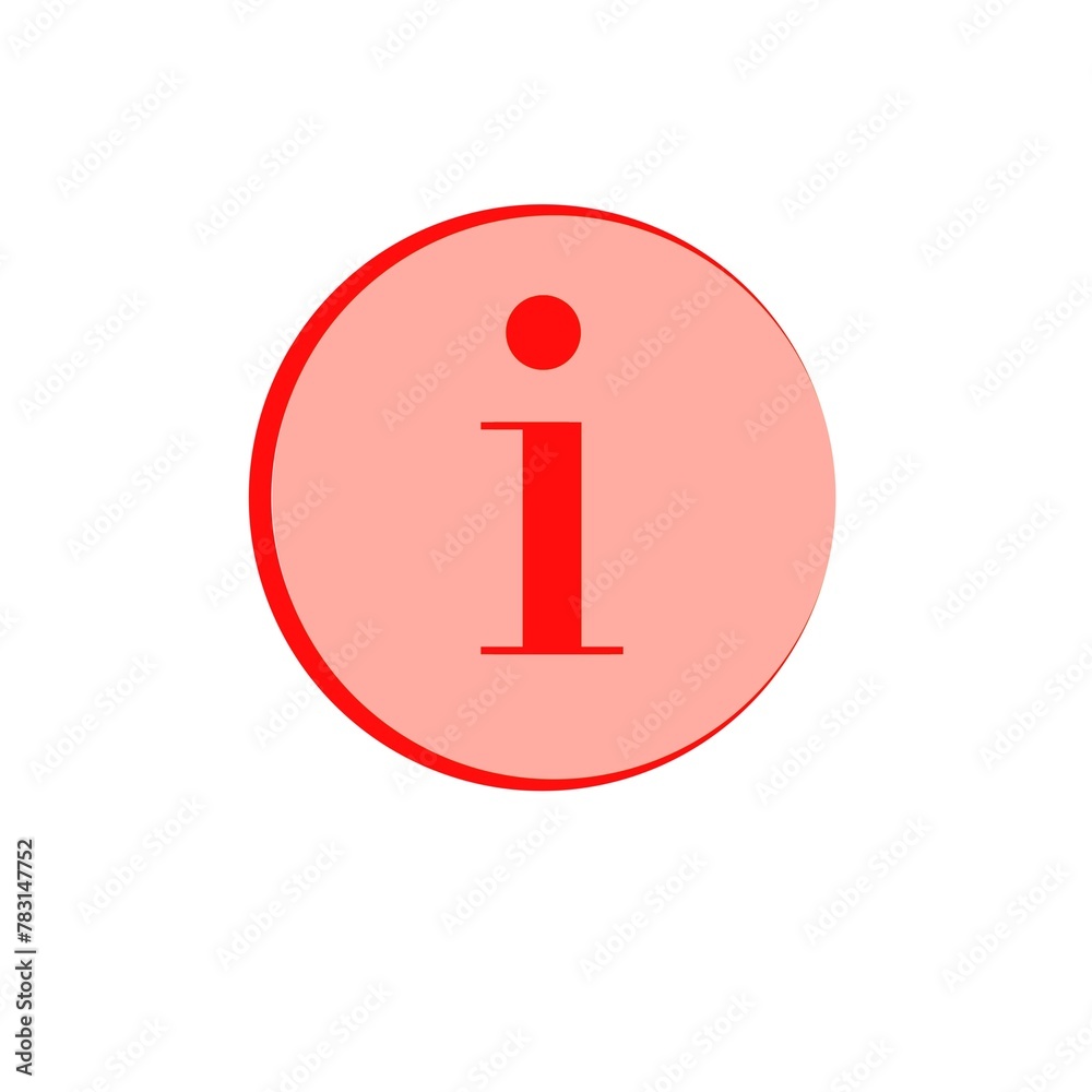 information icon on red button information icon on red button