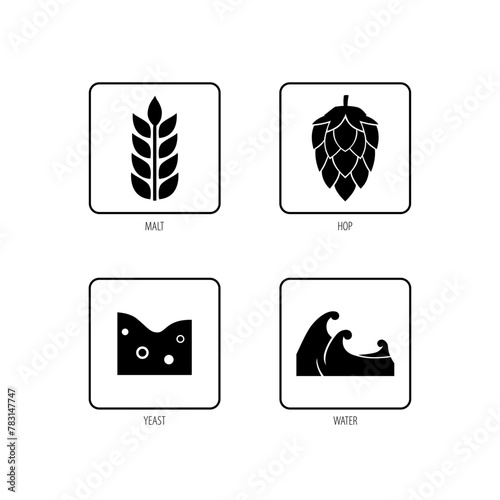 beer ingredient icon in simple graphic