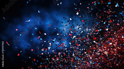 captures blue and red confetti photo