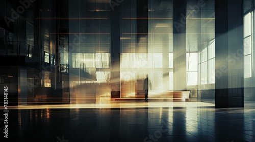 modern blurred building interior