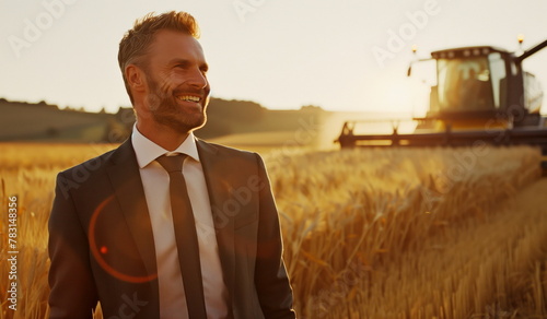 Agronomist in Field During Harvest