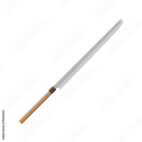 japanese cooking knife icon isolated on white background. vector illustration in flat style