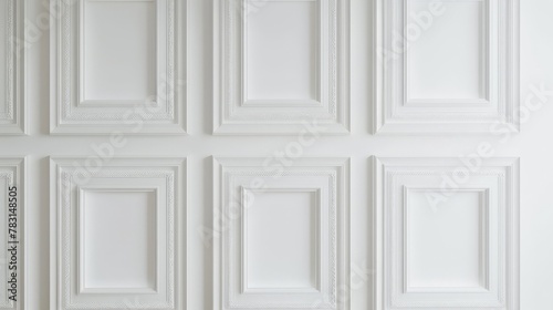 Fototapeta Naklejka Na Ścianę i Meble -  white wooden wall frames 