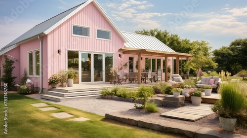 modern pink farmhouse