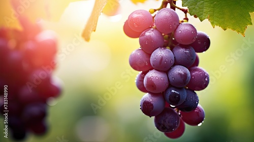 sunlight wet grape background