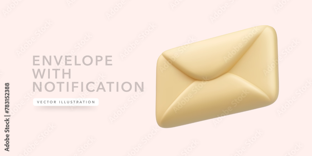 3d realistic paper letter isolated on light background, Vector illustration 3d realistic paper letter isolated on light background, Vector illustration