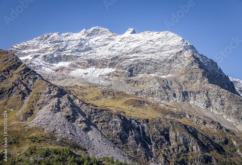 Snowy-capped mountains near St Moritz, Switzerland