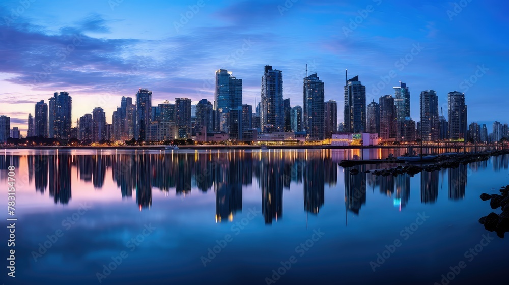 skyscrapers background image blue