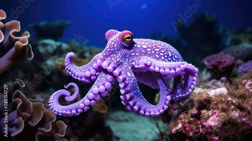 reef purple octopus