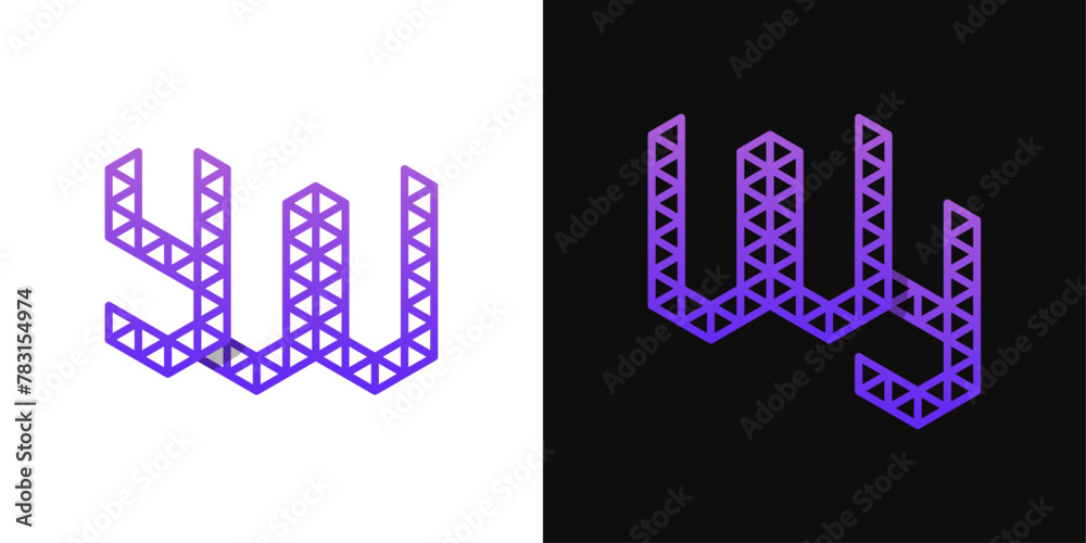 Letters WY and YW Polygon Logo, suitable for business related to polygon with WY or YW initials