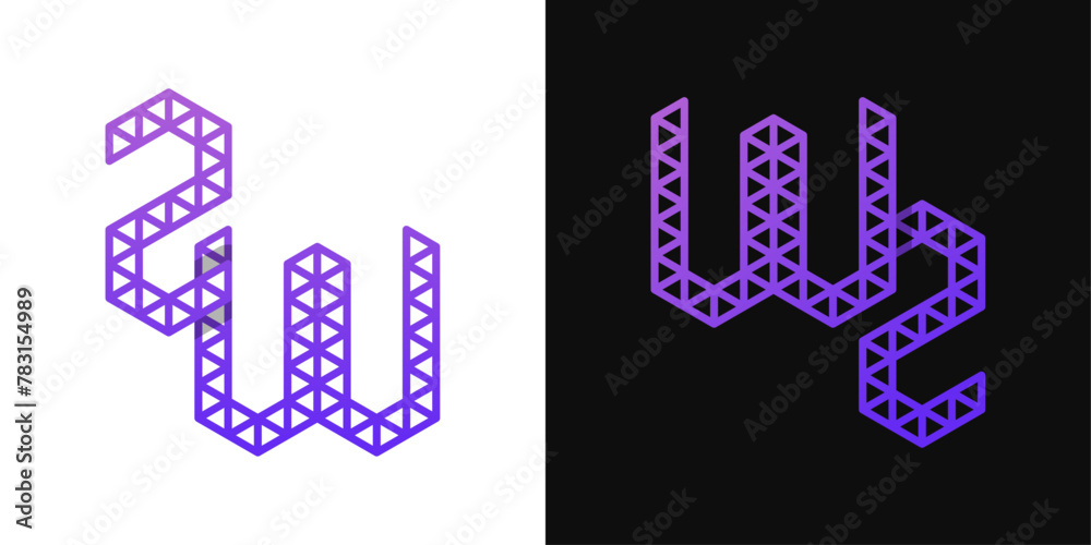 Letters WZ and ZW Polygon Logo, suitable for business related to polygon with WZ or ZW initials Letters WZ and ZW Polygon Logo, suitable for business related to polygon with WZ or ZW initials