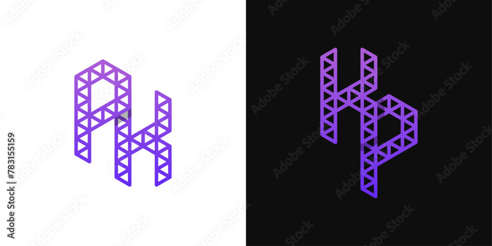 Letters KP and PK Polygon Logo, suitable for business related to polygon with KP or PK initials Letters KP and PK Polygon Logo, suitable for business related to polygon with KP or PK initials
