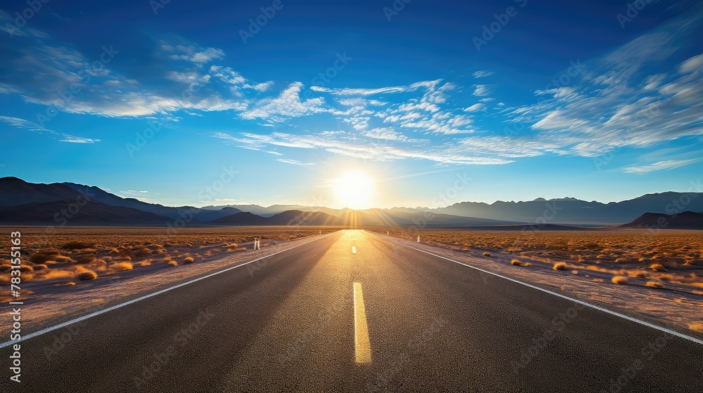 sky road with sun