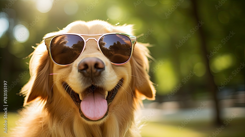 stylish golden retriever sunglasses